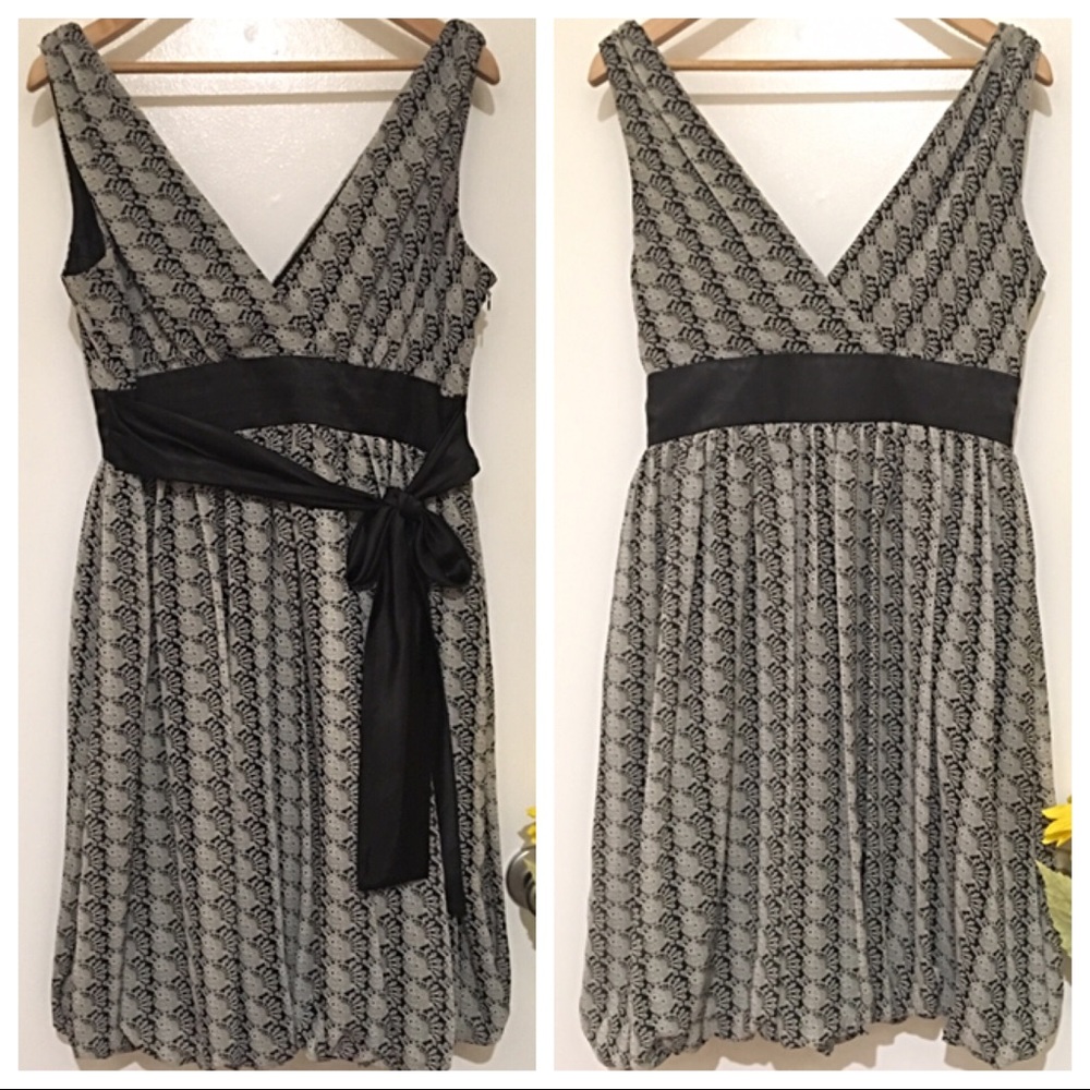 Like New! Sleeveless Bubble Hem Dress with Sash